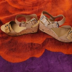 Tan color wedge heel Victor  Alfaro Sandler